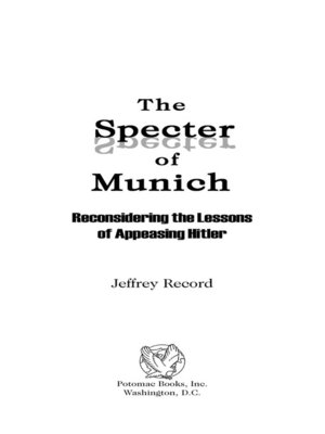 cover image of The Specter of Munich